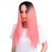 BGHJUE 26-inch Ombre Heat Resistant Wig for Women - Long Straight Pink Brown Hair - Buy Online on GoSupps.com