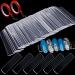 100PCS Transparent Nail Art Display Stand With 2 Rolls Double-Sided Tape For Practicing Acrylic Nail Tips Display Strips Fake Nails Art Tips Practice Holder For Salon Home Nail Accessory Office Decor