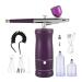 Clyictz Rechargeable Airbrush Compressor Airbrush Set for Nail Art Barber Makeup Painting Purple