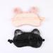 Plush Cartoon Cat & Bunny Eye Mask for Sleep - Soft Furry Blindfold for Travel & Meditation (Pink - Buy Online on GoSupps.com