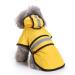 Dogs raincoat with hood and secure reflective stripes ultra -light breathable 100% waterproof rain jacket for small dogs S yellow