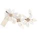 Housoutil Flower Comb Wedding Headpiece Bridal Headpieces Flower Girl Hair Accessory Pearl Headpiece for Wedding Bridal Headdress Wedding Hair Comb Combs Wedding Comb Crystal Wig Alloy Bride