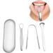Stainless Steel Tongue Scraper Set - Safe & Easy Tongue Cleaner for Bad Breath Relief | International Shipping - Buy Online on GoSupps.com