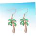 Korean Green Dangle Post Earrings for Women - Delicate Ear Drop Jewelry - Buy Online on GoSupps.com
