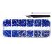 Speesy Flat Back Gems Round Crystal Rhinestones with Tweezer and Picking Pen for Crafts Nail Art DIY Blue