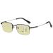 Lanomi computer reading glasses blue light filter women men metal semi -frame rectangular multifocal varifocal glasses reading aid uv protection yellow tinted computer glasses black 2.0 x