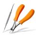 MR.GREEN Splash Resistant Nail Scissors Stainless Steel Toenail Clippers for Thick or Ingrown Nail Manicure Set (Orange Handle + Cuticle Remover)