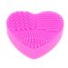 Cabilock Silicone Tool Brush Cleaner Mat Brush Cleaning Pad Brush Washing Mat Makeup Brush Cleaning Tool Heart-shaped Cleaning Supplies 8X8.5cm Rosy