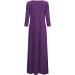 Jacansi Women's 3/4 Sleeve Maxi Dress with Pockets - XXL Purple - Buy Online on GoSupps.com