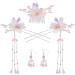 OSALADI 1 Set Hairpin Earring Set Flower Tassel Hairpins Dangle Earrings Flower Pearl Side Comb Dangle Rhinestone Earrings Floral Headpiece Flower Tassel Hair Fork Sweet China Miss Alloy - Buy Online on GoSupps.com
