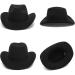 Wool Cowboy Cowgirl Hat Black 7-7 1/4 | Classic Roll Up Brim Fedora Western Hat | Men Women - Buy Online on GoSupps.com