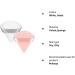 Patelai 2 Pcs Reusable Triangle Powder Puff Set | Soft Makeup Sponge with Strap | Ideal for Loose Powder and Foundation | Wet and Dry Application | White Nude - Buy Online on GoSupps.com