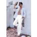 Runcati Men's Lightweight Linen Pants - Casual Loose Fit Summer Beach & Yoga Wear - White L - Buy Online on GoSupps.com