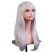 LFMDJF 70cm Wavy Red Wig | Synthetic Hairpieces for Women | Versatile Colors: Black Purple Pink Blue | 28 Inches Silver - Buy Online on GoSupps.com