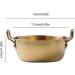 Metal Bowls - Snacks Bowl with Double Ear | Noodle Bowl with Handle | Stainless Steel Soup Bowls for Camping | Korean Golden Snack Bowl | Household Serving Bowl for Rice Desserts | Cooking Bowl Gold 13CM - Buy Online on GoSupps.com
