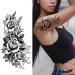 Kotbs 3D Black Flower Rose Petal Temporary Tattoos for Women - Waterproof Beauty Fake Tattoos (12 Sheets) - Buy Online on GoSupps.com