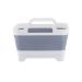 HYMS Collapsible Dish tub Dish Basin Foldable with Drain Plug Carry Handles for 9 L Capacity Dish Washing Tub Portable Dish Tub for Camping - Gray