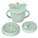 Ourobot 3 in 1 Silicone Baby Sippy Cups  Snack Cup for Toddler with Two Handles  Multipurpose Silicone Training Cup for baby cup