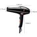 Hair Dryer Powerful Salon Blow Dryer AC Motor Professional Hair Dryer 2300W Negative Ionic Hairdryer with 3 Heat 2 Speed Cool Shot Setting 2 Concentrators 2.35m Long Cable Low Noise Black Small - Buy Online on GoSupps.com