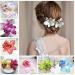 Diawell Orchid Hair Clip - Elegant Flower Blossom Corsage Hair Accessory with Green 2x Flowers for Stunning Hairstyles - Buy Online on GoSupps.com