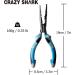 CRAZY SHARK 7 Fishing Pliers - High Carbon Steel, PTFE Plated, Hook Remover, Split Rings, Non-Slip Handle - Blue #1 - Buy Online on GoSupps.com