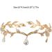Wedding Headband Rhinestone Leaf Headband Golden Wedding Head Chain with Teardrop Crystal Leaf Hair Vine - Buy Online on GoSupps.com