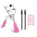 H&R Eyelash Curler 3 in 1 Lash Curler Kit with 5 Extra Replacement Refill Pads and 2 Eyebrow Brushes Eyelash Applicator Portable Makeup Tool for All Eye Shapes