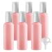 ZEOABSY 6 Pieces 100 ml Pink Lotion Bottles with White Pump 100ml Empty PET Plastic Lotion Pump Bottle Cosmetic Gel Travel Container for Cosmetic Make up Cleaning + 1 x Funnel Pink 100ml