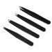 VENOAL Set of 4 tweezers for DIY eyebrows anti-static stainless steel tweezers beauty tool black