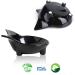 Non Slip Cat Food Bowl - Stress Relief for Whisker Fatigue - Wide Shallow Design - Safe Food-grade Material - Black+White - Buy Online on GoSupps.com