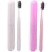 Minkissy 4-Piece Portable Toothbrush Set - Colorful Toothbrushes & Case for Travel | Eco-Friendly PP Material | Perfect for Couples & On-the-Go - Buy Online on GoSupps.com