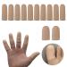 Silicone Finger Protectors 12 Pcs, Gel Finger Cots Finger Guard for Trigger Finger, Finger Arthritis, Finger Cracking, Blisters, Eczema and Other Finger Pain Relief Beige
