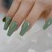 HUJL Artificial Nails Shiny Olive on False Nails Pressed Ballerina Flat Nails Without Print Tape