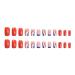 4th of July Extra Short Square French Tip Fake Nails - 24 Pcs Glossy Acrylic False Nails with Red Blue Line Designs for Women & Girls | ID Nails Style7 - Buy Online on GoSupps.com