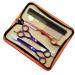 HUNTERrapoo 5.5 inch purple Stainless steel Hair cutting scissors kit thinning Shears for hairdressing barber scissors kit