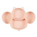 Pandaear silicone baby plate with suction cup - divided children's plate - non -slip BPA -free baby plate - silicone tank baby suction cup - Blw plate - dining plate bee pink