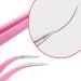 AKOAK Stainless Steel Eyelash Extension Tweezers - Straight and Curved Tips - Pink (2 Pieces) - Buy Online on GoSupps.com