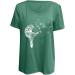 Shop Ppanguding Women's Summer Fashionable Casual Round Neck T-Shirt - Loose Pustblume Printed Green Top for Ultimate Style and Comfort - Buy Online on GoSupps.com
