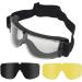 DoxiGlobal Airsoft Tactical Safety Goggles - Anti Fog UV Glasses with 3 Color Lenses for Paintball, Shooting, Hunting, Cycling, Military - Eye Protection - Buy Online on GoSupps.com