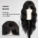 Emmor Black Wig with Bangs - Long Wavy Synthetic Hair Wig for Women | Perfect for Everyday Wear & Parties - Buy Online on GoSupps.com