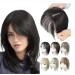 Natural Hair Toppers With Bangs For Women Adding Hair Volume Topper (BLACK)