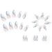 Justotry 24 Pcs Almond False Nails Short White French Press on Nails | Wavy Swirl Fake Nails with Nail Glue | Stiletto Stick on Nails for Women | Nails Art White French & Blue - Buy Online on GoSupps.com