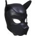 Adults Puppy Hood Mask Removable Cosplay Dog Full Face Pup Hood Mask for Halloween Cosplay Novelty Costume Performance Props Gifts (Black)