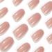 Mouyouglow Short Round Nude Pink Press On Nails | Full Cover Artificial Nails with Glue | Glitter Acrylic Fake Nails for Women & Girls - i019 - Buy Online on GoSupps.com