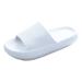 Sliders Cloud Slippers Women Men Non-Slip Mens Womens Slippers Cloud Sliders Soft Flip Flops with Thick Sole for Shower Bathroom Pool Beach 7.5 UK White