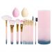 Sonku Makeup Brush Set Foundation Blush Eye Shadow Eyebrow Eyeliner 12pcs. With 4 Makeup Sponges