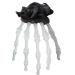 XNHIU Halloween Luminous Skull Rose Hairpin Ladies Gothic Black Rose Hand Bone Vampire Dress Up Scary Women's Hair Clips Masquerade Holiday Party Hair Accessories