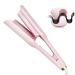Crimper Curling Iron 2 Barrel Hair Waver Anti-Scald 1.25Inch/32mm Rapid Heating Curler 5 Temp Adjustable Wand for Mid-length and Long Hair
