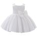 Baby Clothes for Toddler Bridesmaid Flower Girl Dress Princess Sleeveless Bowknot Tutu Christening Wedding Pageant Birthday Party Prom Gown 12-18 Months 01 White
