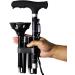 Folding Walking Stick/Lightweight Portable Crutches Cane with Built-in LED Lights Non Slip Unisex-Adjustable Height 80-92cm Practical Independence - Buy Online on GoSupps.com